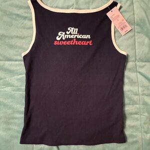 Wild Fable Navy and White Tank Top